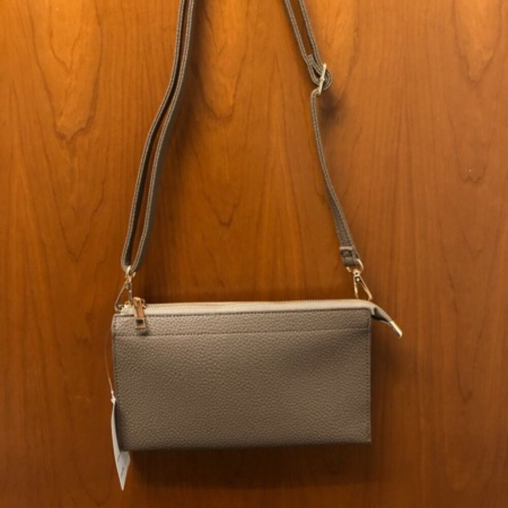 Proya Fashion Pebbled Dark Grey Crossbody/Wristlet